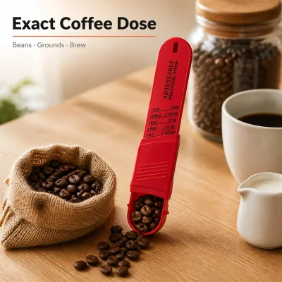 Adjustable Sliding Eco-Friendly Retractable ABS Measuring Spoon Set Dishwasher Safe Baking Sugar Flour Spices Powder Coffee