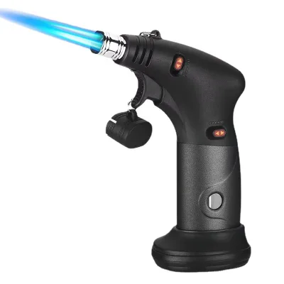 Double Fire Kitchen Torch Lighter with Safety Lock and Adjustable Flame for Desserts,BBQ and Cigar