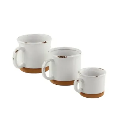 2025 American Style Ceramic Mug Set 10oz 12oz 14oz Coffee Cups in Terracotta & Cream White for Home Travel for Beer Giveaways