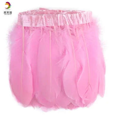 Factory Wholesale Pink Goose Feather Trimming Trim for Dress