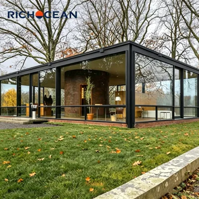 Modern Heat Insulation Energy Saving Popular Outdoor Garden Retractable Glass Sunroom Small Tiny House Sunny Glaze