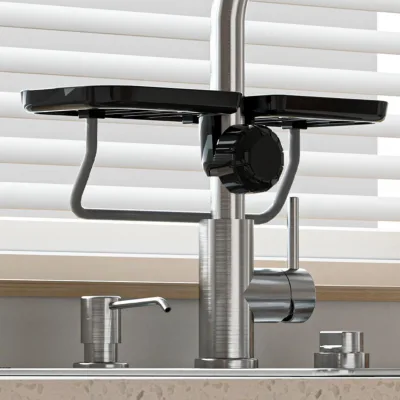 Kitchen Faucet Rack Sink Drain Rack Cloth Rack Sponge Drain Hanging Countertop Multi-function Storage