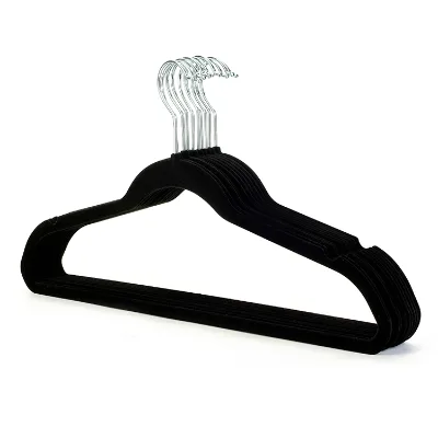 Space Saving Anti slip Heavy Duty Thin 100 Velvet Hangers, Velvet Hanger With Gold logo