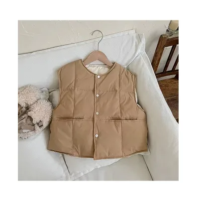 Wholesale Kids Four-color Down Padded Vests Boy and Girl Keep Warm Outfits Jacket