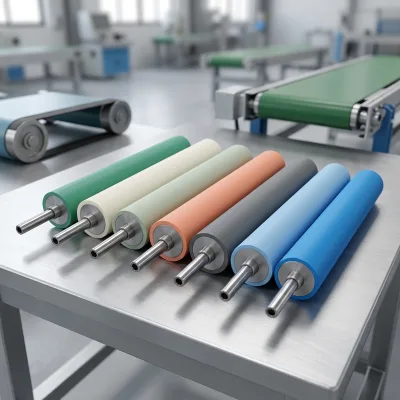 Custom Molded Rubber Parts Durable Rubber Bearing Roller Oil Resistant Wear Resistant Rubber Conveyor Roller