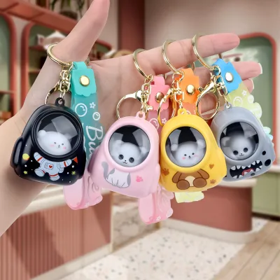 Wowei Creative Starry Sky Night Lights Bear Key Buckle Couple Lighting Backpack Little Bear Key Chain Pendant