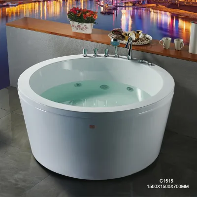 Round Shape and Rectangle Shape Good Quality Acrylic Fashion whirlpool Bathtub Bubble Bath Massage Bathtub