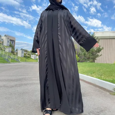 Aschulman Summer Hot Selling New Designs 2025 Luxury Open Abaya Black Frauen Muslimisches Kleid
