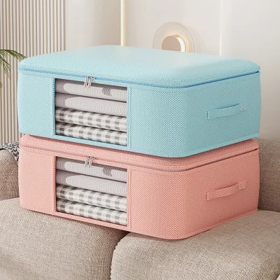 Thickening Extra Large PVC Visual Window Design Household Box Non-Woven Fabric Storage Bag for Bedding Quilt Blanket Clothes