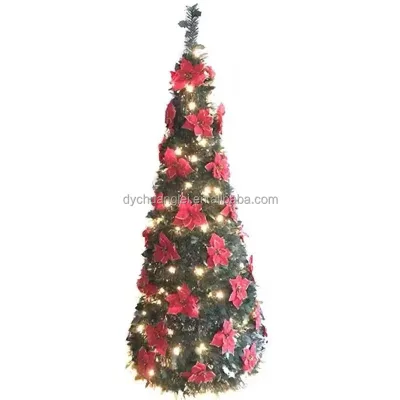 Factory Popular 1.8 M/ 2.1 m Folding and Extendable Christmas Trees Indoor and Outdoor Christmas Decorations