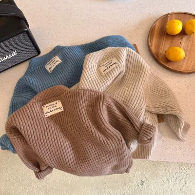 New Style Cardigan for Children in the Autumn of 2022, Solid Sweater Coat, Coats for Boys and Girls Aged 2-9