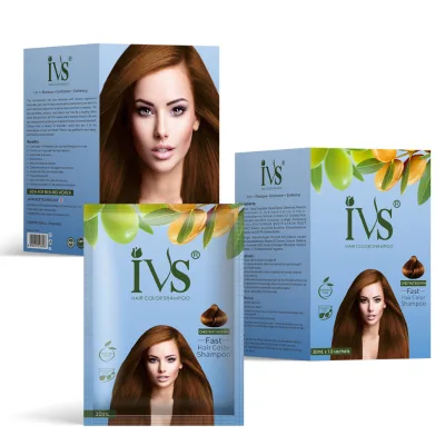 IVS 30ml Wholesale Hair Dye Sachet Natural Color Hair Professional Manufacturer No Ppd Temporary Magic Hair Color Shampoo