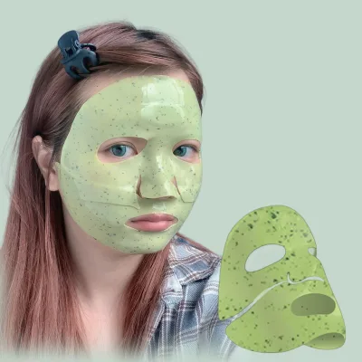 New Arrival Pure Natural Anti-Oxidant Matcha Facial Mask Sheet Vegan Collagen with Vitamin C Soothing Sedative Effect for Face