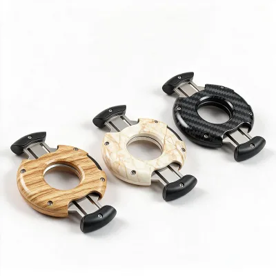 Cigar Shears Stainless Steel Blade Resin Shell Ring Design Portable High-Grade