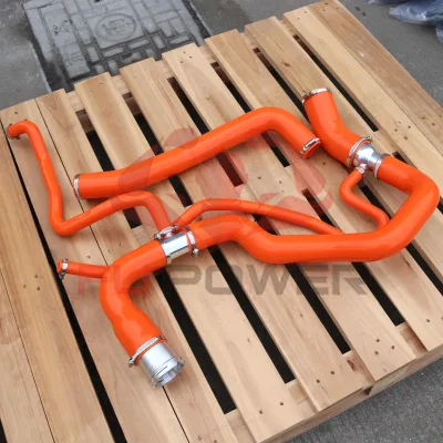 ORANGE GMC Sierra 3500HD 8 Cyl 6.6 Liter SILICONE UPPER LOWER COOLANT HOSE KIT 11-16