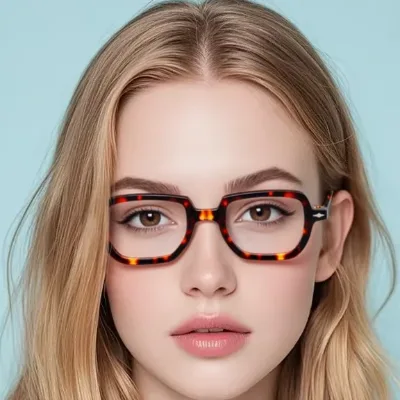 FU6626 Classic Print Narrow Design Women's Full-Rim Handmade Acetate Prescription Eyeglasses Optical Frames