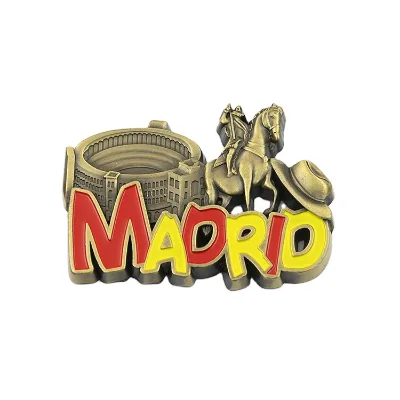 Manufacturers Australian Decorative Tourist Souvenir Fridge Magnet Custom Metal Spain Madrid Enamel Refrigerator Magnet