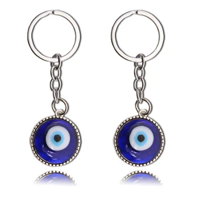 Lucky Key Chain Evil Eyes Key Rings Blue Eyes Keychain Devil's Eye Key Ring for Car Pendant Purse Backpack Accessories