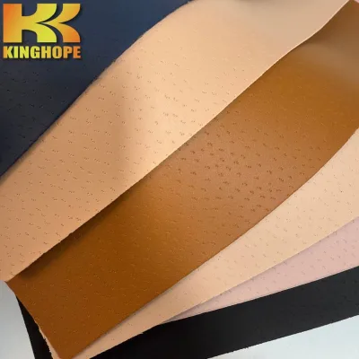 Kinghope HNCX Perforated Breathable PU Synthetic Leather for Shoes Ventilated Artificial Leather for Footwear Upper