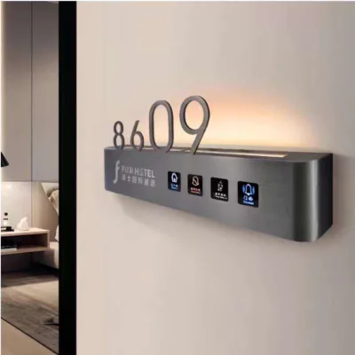 Creative Wooden Illuminated Door Plate with House Number for Apartment & Villa-Eco-Friendly Water Resistant Brand ID