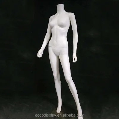 Headless Female Mannequin Plastic Realistic Display Dress Form Glass Base
