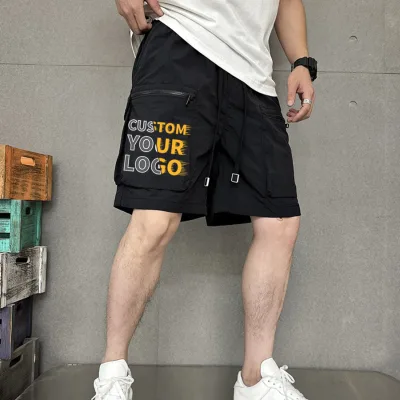 Summer Men's Gym Shorts for Bodybuilding Casual Loose Joggers Drawstring Closure Knitted for Fitness Beach Outdoor Sports