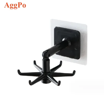 Creative Multifunctional Rotatable Hook 360-degree Rotating Traceless Sticky Hook Household Punch-free 6-link Hook