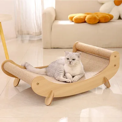 Wooden Sisal cat Sofa Bed Integrated Non-shedding cat Scratching Board Elevated Design cat Lounge Chair Pet Supplies Cao County