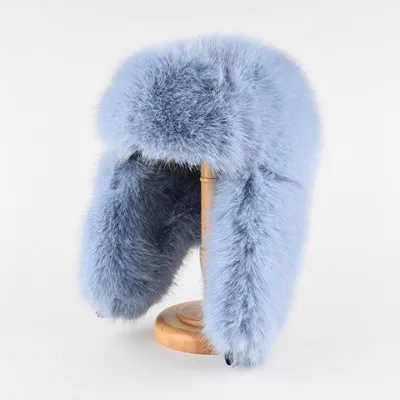 Ermine Women Winter Plush aviator Hats Snow Mountain Warm Retro Earflaps Winter Trooper Hat