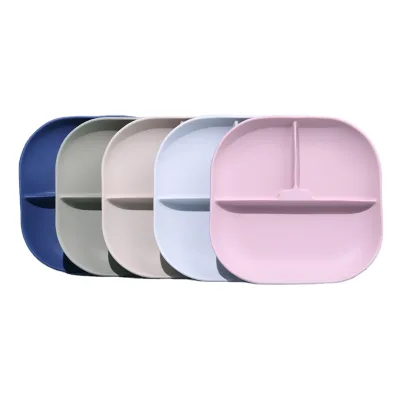 New Baby Product Idea 2024 6 Months Ecofriendly BPA FREE Silicone Baby Plate Silicone Baby Suction Divide Plate