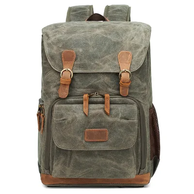 Waterproof Dslr Vintage Genuine Camera Backpack Video Camera Laptop Travel Backpack Bag Professional Durable Bag Unisex