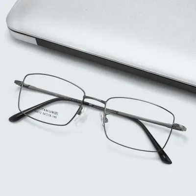Men's Lightweight Titanium Optical Eyeglasses Blue Acetate Frame with Good Visibility Comfortable Fit for Business