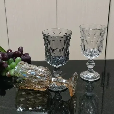 Stemless Wine Glass Colorful Painted Crystal Glass Classic Design,