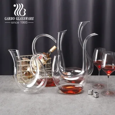 Handmade Crystal Quality Glass Wine Decanter Swan Shape 1000ML-2000ML Glass Red Wine Wine Glass Goblet Irregular Decanter Set