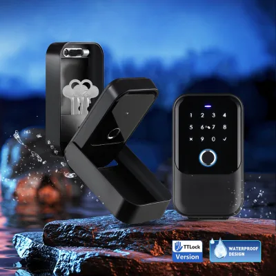 Outdoor IP65 Smart Key Box TTlock App Temporary Password Fingerprint Recognition Touch Screen Keypad Zinc Alloy Key Lock Box