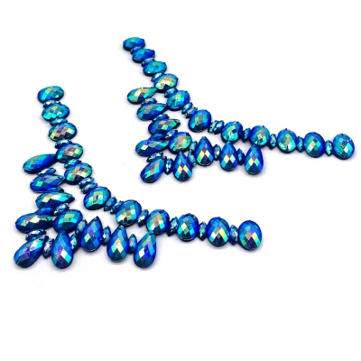 Handmade AB Color Resin Stone Motif Necklace Applique for Wedding Dresses and Dance Broadway Carnival Other Costume Projects