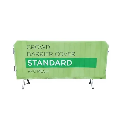 Double Sided Custom Barricade Cover Universal Vinyl Mesh Crowd Control Fabric Spandex Fence Gate Jacket Covers Product Flags