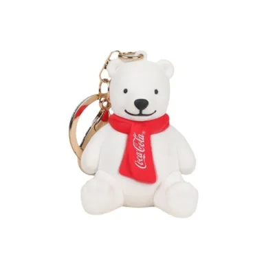 Cartoon Bear PVC Keychain Rubber Bracelet Personalized Custom Logo OEM Bulk Order Animal Pendant Keyring Gift
