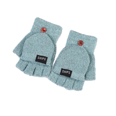Factory wholesale Winter new knitted clamshell half-finger mittens men and women reverse cover warm mittens thickened mittens