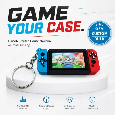 Handle Switch Game Machine Animal Crossing PVC Keychains Wallet Keyring Charm Bag Pendant Soft Rubber KeyChain Manufacturers