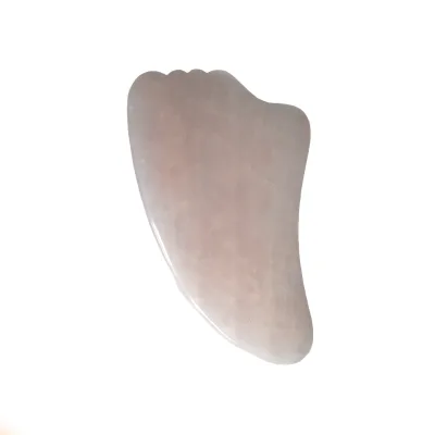 Custom Pink Rose Quartz Facial Body Jade Guasha Massager Board Gua Sha Massage Tool
