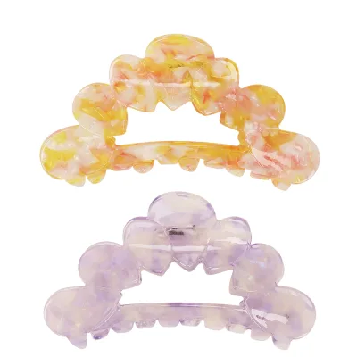 Fashion Lotus Flower Shape Hair Claw Custom Marble Acetate Hair Claw Clamp Flower Petal Women Hair Claw Clips