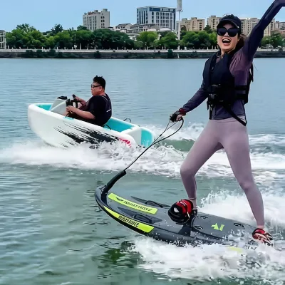 Hot Sale Gasoline Powered Surfboard 64KM/H Lightweight Carbon Fiber Jet Board Electric Start 110cc Engine for Surfing Fishing
