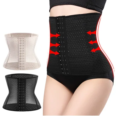 Breathable Mesh Adjustable Firm Slim Tummy Waist Trainer Body Sculpt Compression Shaper Tighten Corset
