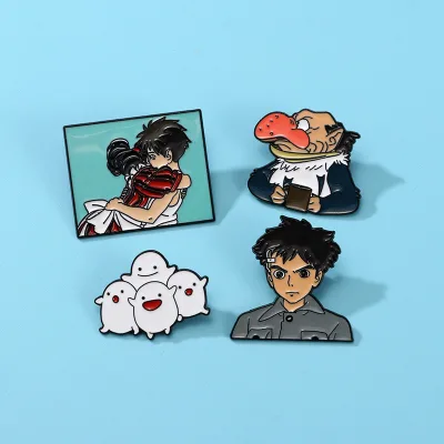 Hot Selling New Designs Anime Cartoon Brooches Personalised Metal Enamel Inspirational Brooch Pin for Boy and Girl