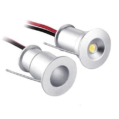 Modern Waterproof IP65 15mm Cutout 12V 1W Aluminum LED Spot Light Recessed Downlights for Kitchen Cabinet