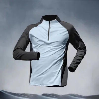 Half-zip Clothes Long-sleeved Quick-drying Clothes Sun protection Sports Clothes Outdoor Fitness Clothes Running T-shirts