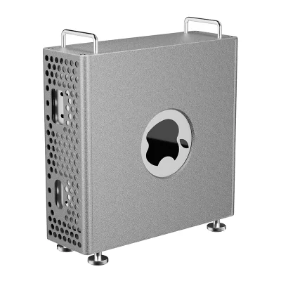 Aluminum Alloy Vertical Stand for Mac Mini M4 Pro Ventilation Heat Dissipation Desktop Computer Dustproof Cover Shell Protector