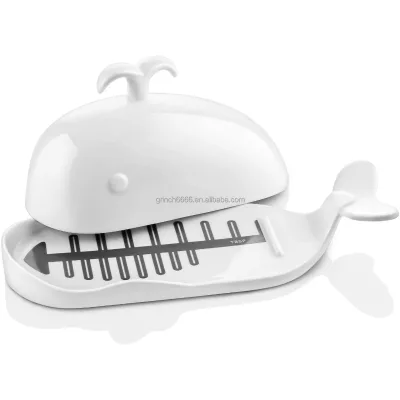 OEM Porcelain Butter Dish with Lid Butter Dish with Cover Large Cute Butter Dish Whale Shape Container