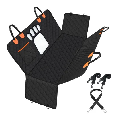 All-Around Protective Pet Car Seat Cover with Storage Pockets Durable Material and Secure Accessories for Dog Car Seat Cover